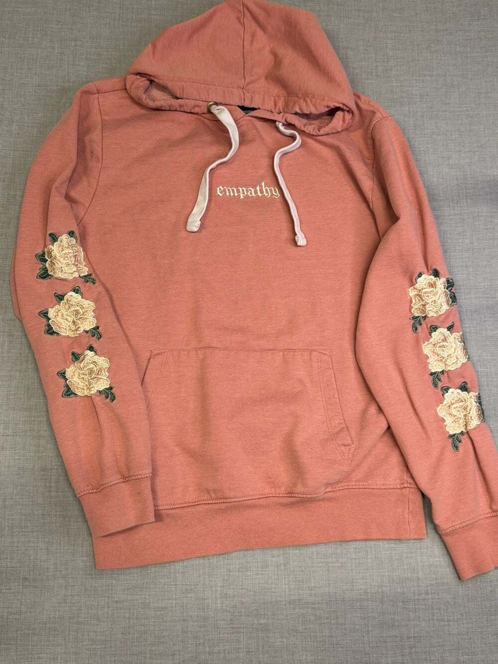 Blind Rooster Empathy Floral Embroidered Hoodie Size M
